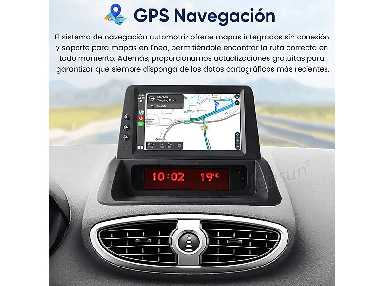 Autorradio  - Renault Clio 3 2005-2014 2+64GB CARPLAY SMORGR, 7 "", 2*USB, Black — foto 3