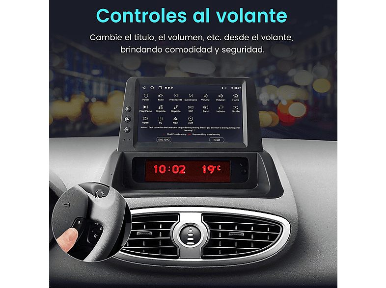 Autorradio  - Renault Clio 3 2005-2014 2+64GB CARPLAY SMORGR, 7 "", 2*USB, Black — foto 4