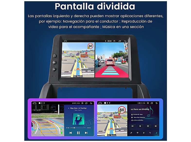 Autorradio  - Renault Clio 3 2005-2014 2+64GB CARPLAY SMORGR, 7 "", 2*USB, Black — foto 6