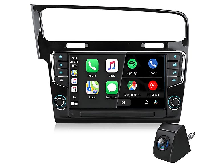 SMORGR Autorradio  - VW Golf 7 2013-2017 2+64GB CARPLAY Cámara SMORGR, 7 "", 2*USB, Black