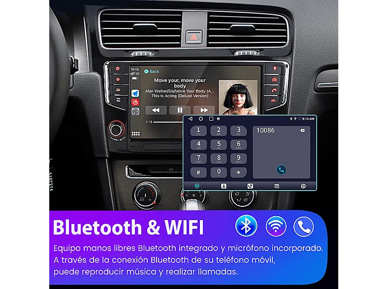 Autorradio  - VW Golf 7 2013-2017 2+64GB CARPLAY Cámara SMORGR, 7 "", 2*USB, Black — foto 5