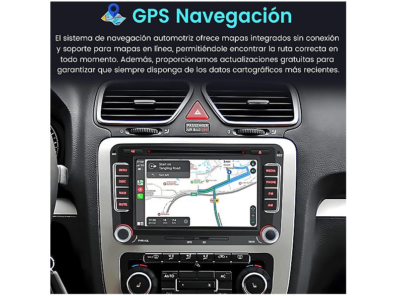 Autorradio  - VW Passat Seat Golf DVD CD FM RDS JUNSUN, 7 "", 2*USB, Black — foto 4