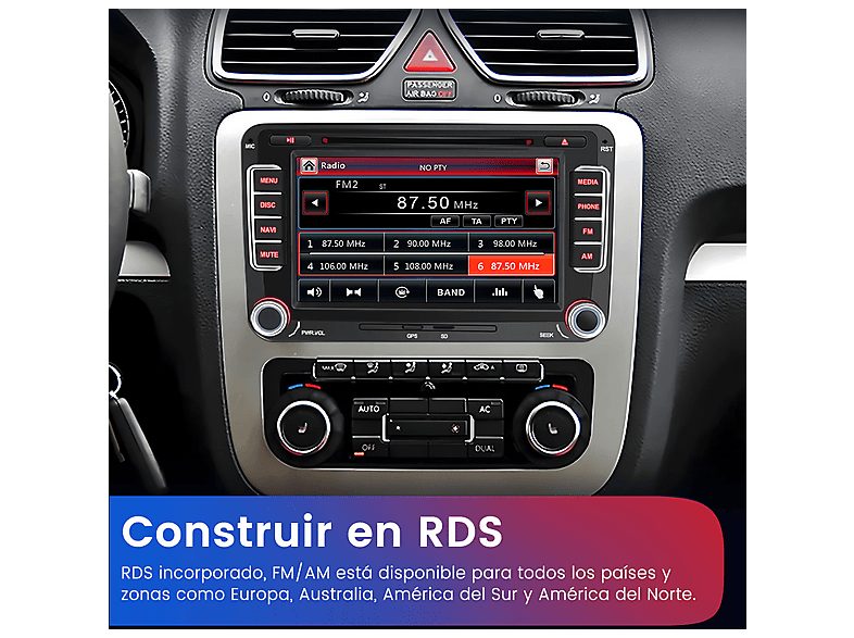 Autorradio  - VW Passat Seat Golf DVD CD FM RDS JUNSUN, 7 "", 2*USB, Black — foto 9