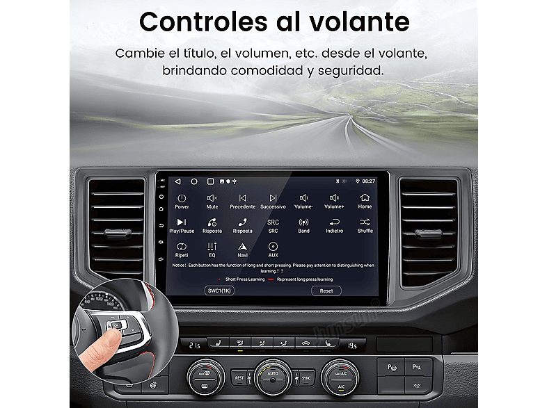 Autorradio  - VW Transporter T6 Multivan Caravelle 2GB+64GB GPS Navi CESTOVET, 10 "", Carplay,Andriod Auto,WIFI,BT,FM,SWC, Negro — foto 6