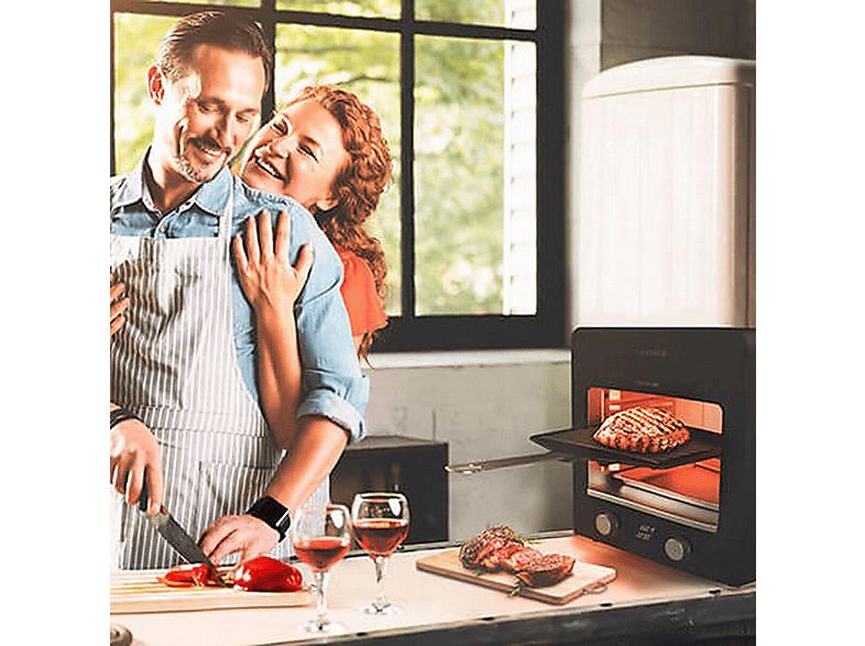 Barbacoa eléctrica - CECOTEC Txuletaco 8000 Inferno, 2200 W, Black — foto 9