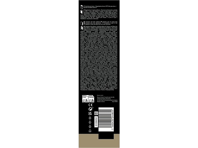 Barbero - Braun Series 9 BT9560, 12 Accesorios para barba, 52 ajustes de longitud, Bloqueo de precisión, Lámina ProBlade, PowerBoost, Wet&Dry, Cromo — foto 11