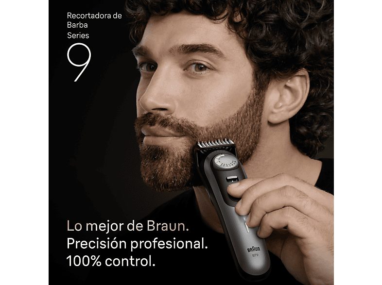 Barbero - Braun Series 9 BT9560, 12 Accesorios para barba, 52 ajustes de longitud, Bloqueo de precisión, Lámina ProBlade, PowerBoost, Wet&Dry, Cromo — foto 2