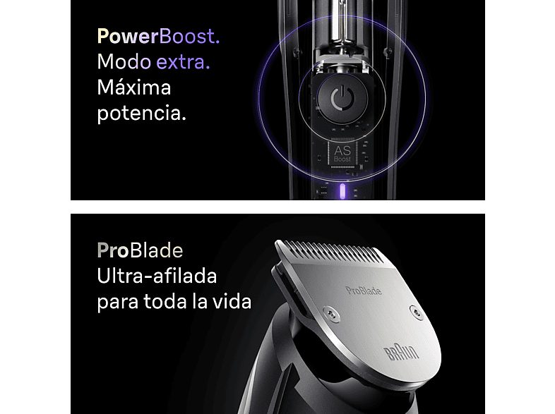 Barbero - Braun Series 9 BT9560, 12 Accesorios para barba, 52 ajustes de longitud, Bloqueo de precisión, Lámina ProBlade, PowerBoost, Wet&Dry, Cromo — foto 3
