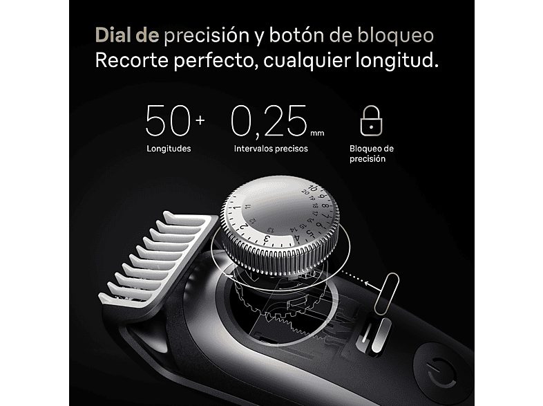 Barbero - Braun Series 9 BT9560, 12 Accesorios para barba, 52 ajustes de longitud, Bloqueo de precisión, Lámina ProBlade, PowerBoost, Wet&Dry, Cromo — foto 4