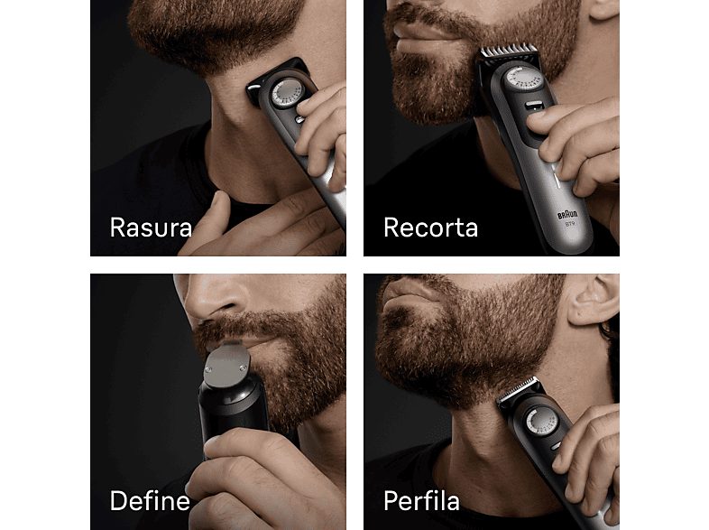 Barbero - Braun Series 9 BT9560, 12 Accesorios para barba, 52 ajustes de longitud, Bloqueo de precisión, Lámina ProBlade, PowerBoost, Wet&Dry, Cromo — foto 5