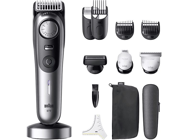 Barbero - Braun Series 9 BT9560, 12 Accesorios para barba, 52 ajustes de longitud, Bloqueo de precisión, Lámina ProBlade, PowerBoost, Wet&Dry, Cromo — foto 7