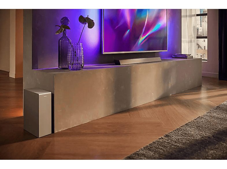 Barra de sonido con subwoofer - PHILIPS TAB8505/10, Bluetooth, Subwoofer Inalámbrico, 200 W, Amazon Alexa, Google Assistant, Plata — foto 8