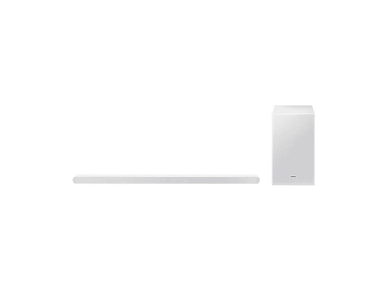 Barra de sonido con subwoofer - SAMSUNG HW-S701D/ZF, Bluetooth, Subwoofer Inalámbrico, 5 W, Google Assistant, Blanco