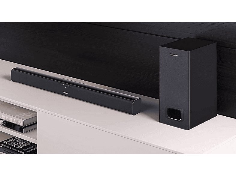 Barra de sonido con subwoofer - SHARP HT-SBW110, Bluetooth, Subwoofer Con cable, 180 W, Negro — foto 6