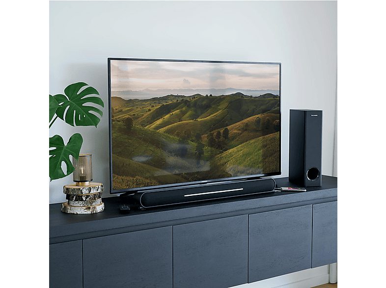 Barra de sonido con subwoofer - THOMSON SB600BTS, Bluetooth, Subwoofer Con cable, 80 W, Negro — foto 7