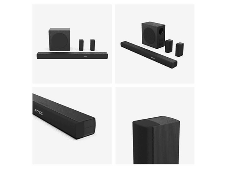 Barra de sonido - Hisense AX5100Q, Bluetooth, Subwoofer Inalámbrico, 580 W, Hi- Concerto, HDMI eARC, Dolby Atmos, Negro — foto 13