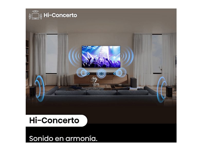 Barra de sonido - Hisense AX5100Q, Bluetooth, Subwoofer Inalámbrico, 580 W, Hi- Concerto, HDMI eARC, Dolby Atmos, Negro — foto 6