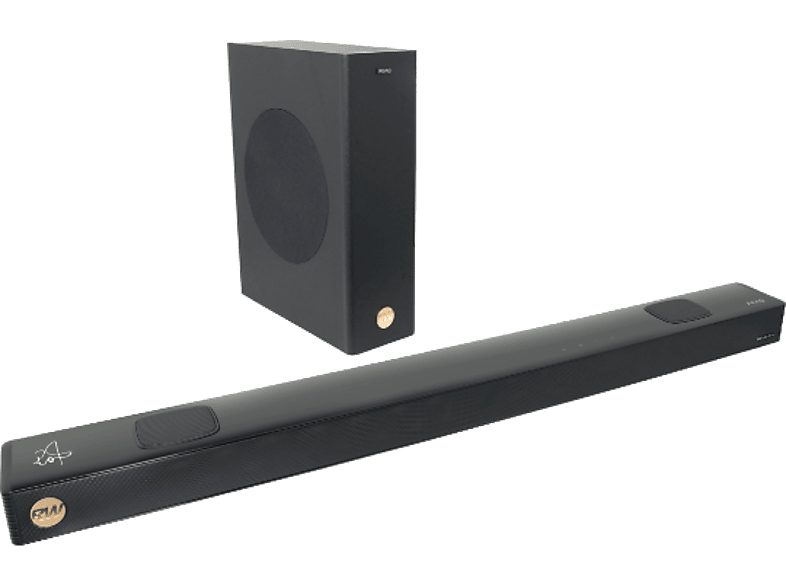 Barra de sonido - PEAQ PEB 512-RW, Bluetooth, Inalámbrico, 200W, Subwoofer, Dolby Atmos, Edición Robbie Williams, Negro