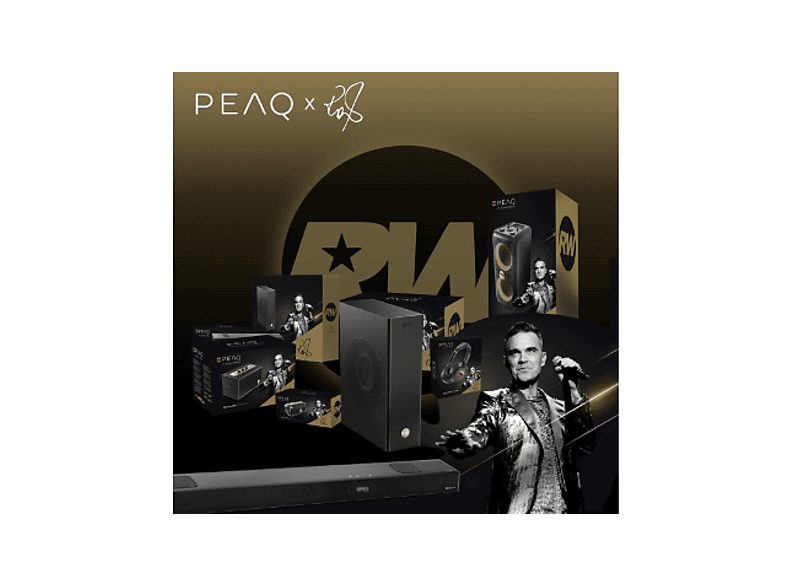 Barra de sonido - PEAQ PEB 512-RW, Bluetooth, Inalámbrico, 200W, Subwoofer, Dolby Atmos, Edición Robbie Williams, Negro — foto 4