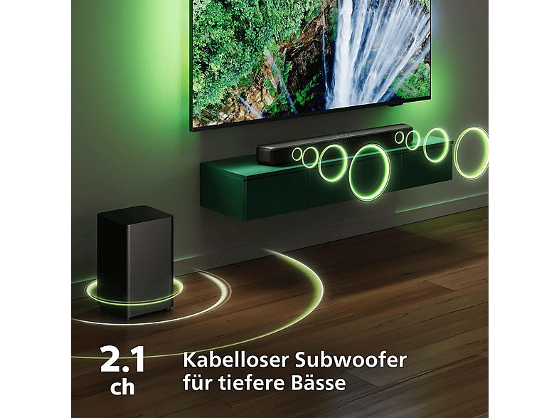 Barra de sonido - PHILIPS TAB5309/10, Bluetooth, Subwoofer Inalámbrico, 120 W, Gris oscuro — foto 8
