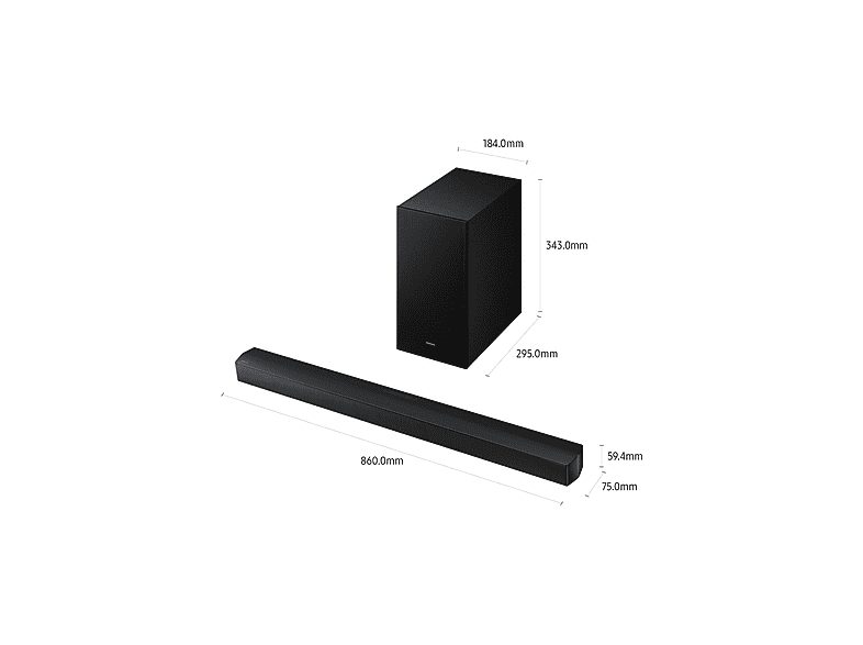Barra de sonido - SAMSUNG HW-B650F/ZF, Bluetooth, Subwoofer Inalámbrico, 370 W, Negro — foto 3