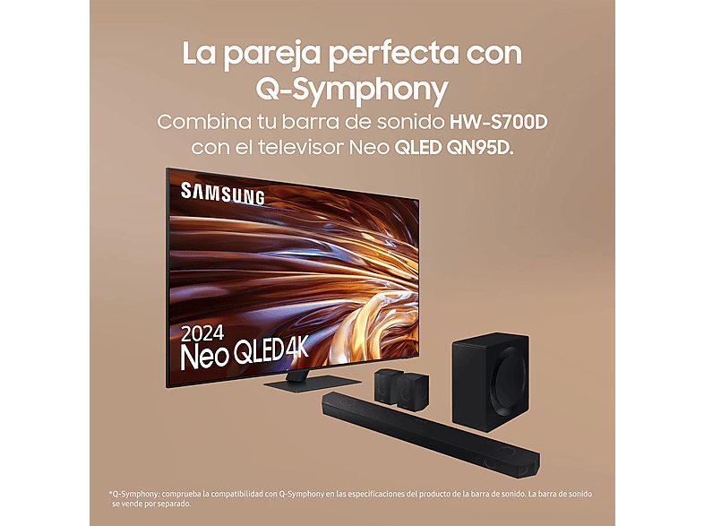 Barra de sonido - Samsung HW-S700D/ZF-ULTRASLIM, Bluetooth, Inalámbrico, 28W, Wi-Fi, Negro — foto 4