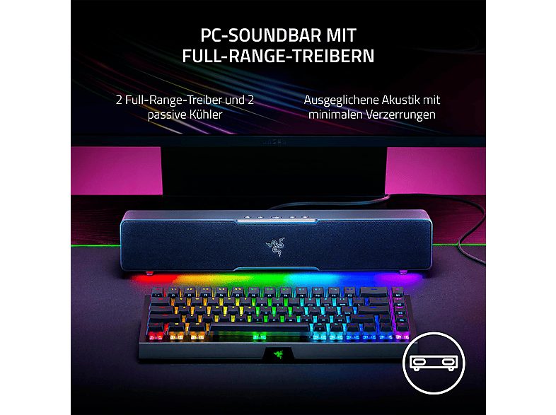 Barra de sonido sin subwoofer - RAZER Leviathan V2 X, Bluetooth, Subwoofer No, 3 W, Negro — foto 2