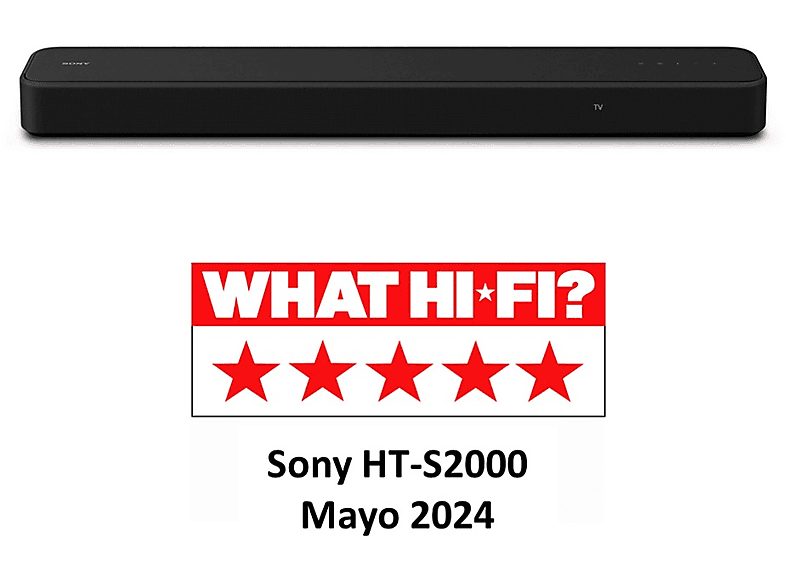Barra de sonido - Sony HT-S2000, 3.1 Canales, Dolby Atmos, DTS:X, Bluetooth, Subwoofer integrado dual, 350 W, Sonido envolvente, HDMI, Negro — foto 2