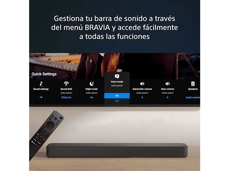 Barra de sonido - Sony HT-S2000, 3.1 Canales, Dolby Atmos, DTS:X, Bluetooth, Subwoofer integrado dual, 350 W, Sonido envolvente, HDMI, Negro — foto 9