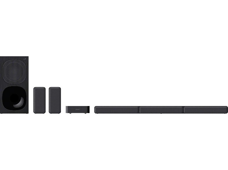Barra de sonido - Sony HTS40R.CEL, Surround 5.1, Subwoofer, Altavoces traseros inalámbricos, HDMI, Bluetooth,  600 W, Negro