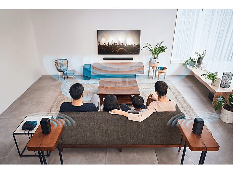 Barra de sonido - Sony HTS40R.CEL, Surround 5.1, Subwoofer, Altavoces traseros inalámbricos, HDMI, Bluetooth,  600 W, Negro — foto 6