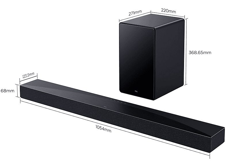 Barra de sonido - TCL Q65H, Bluetooth, Inalámbrico, 580W, Canal 5.1, Negro titantio — foto 2