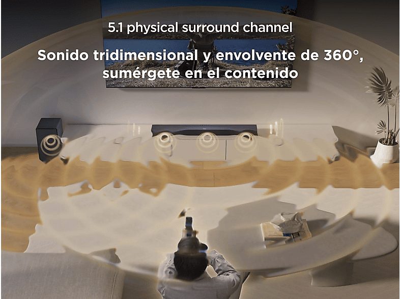 Barra de sonido - TCL Q65H, Bluetooth, Inalámbrico, 580W, Canal 5.1, Negro titantio — foto 5