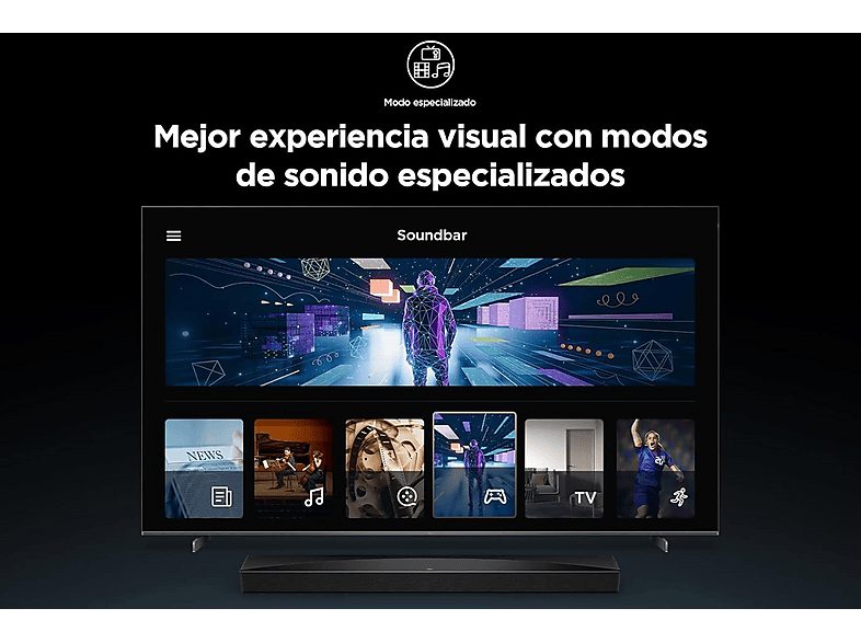 Barra de sonido - TCL Q75HE, Bluetooth, Subwoofer Inalámbrico, 780 W, Negro titantio — foto 5