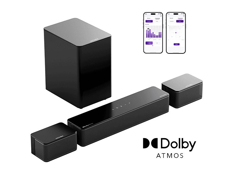 ULTIMEA Barra de sonido - ULTIMEA Poseidon M4T - 450W 5.1 con Dolby Atmos, Bluetooth, Subwoofer Inalámbrico, Negro