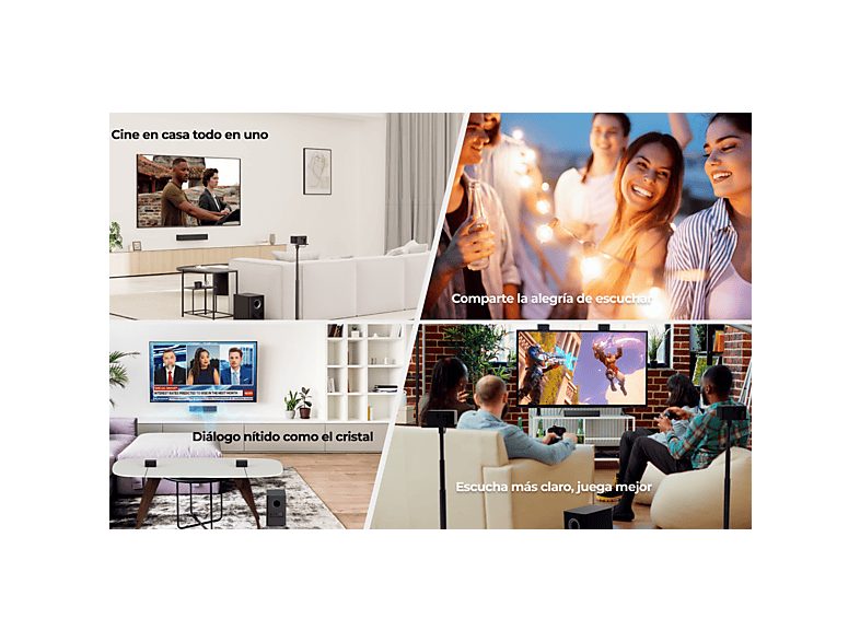 Barra de sonido - ULTIMEA Poseidon M4T - 450W 5.1 con Dolby Atmos, Bluetooth, Subwoofer Inalámbrico, Negro — foto 10