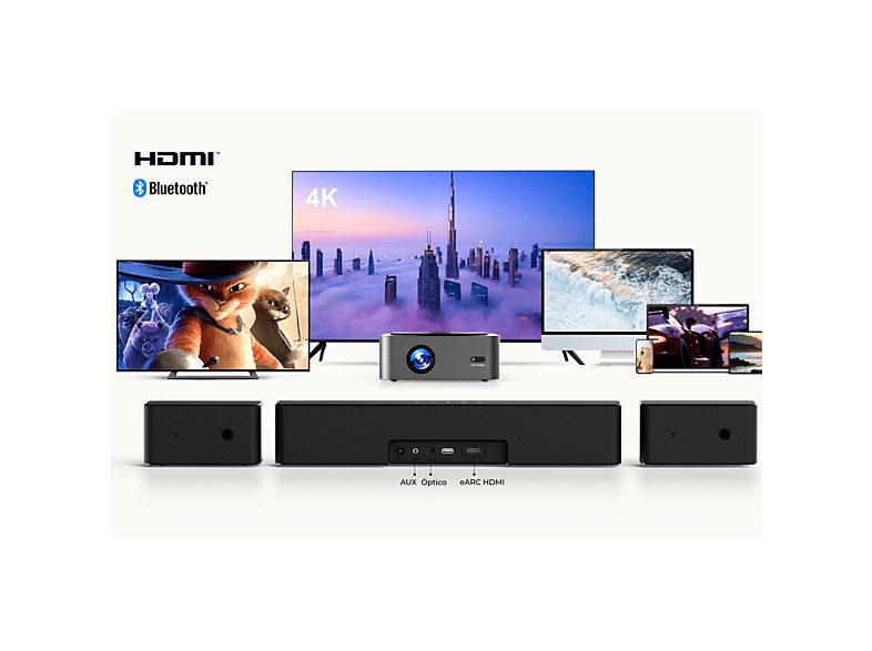 Barra de sonido - ULTIMEA Poseidon M4T - 450W 5.1 con Dolby Atmos, Bluetooth, Subwoofer Inalámbrico, Negro — foto 11