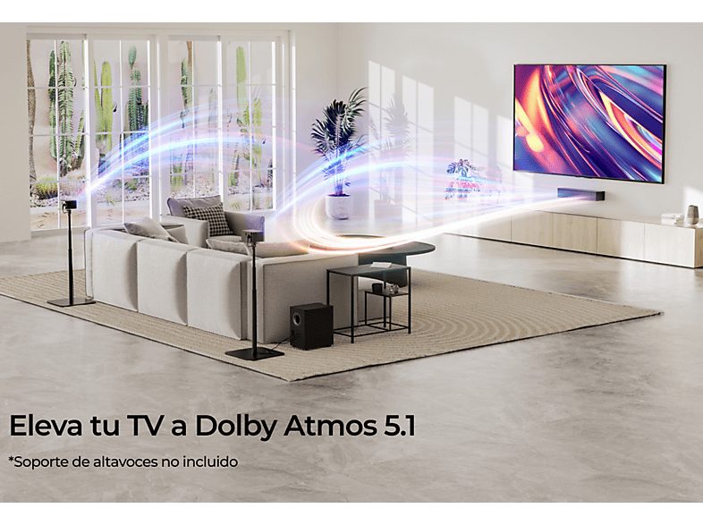 Barra de sonido - ULTIMEA Poseidon M4T - 450W 5.1 con Dolby Atmos, Bluetooth, Subwoofer Inalámbrico, Negro — foto 2