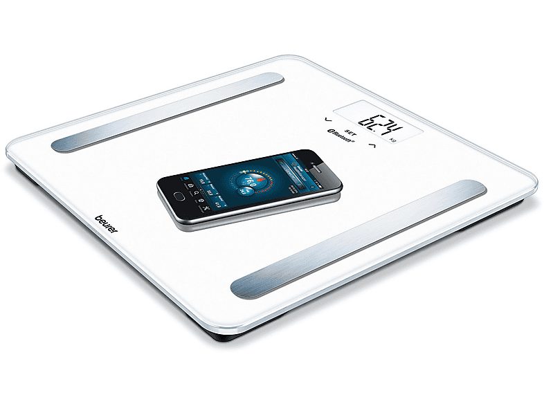 Báscula de baño - BEURER BF600, Peso máximo 180 kg, Indicador Masa Corporal (IMC), Bluetooth, blanco — foto 2