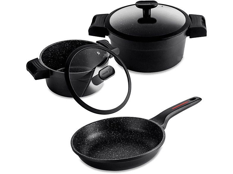 Batería de cocina - FAGOR Alutherm, Batería Cocina Inducción 5 Piezas, Antiadherente sin PFOA, Aluminio Fundido, Cazuelas Sart, 24 cm, Ninguno