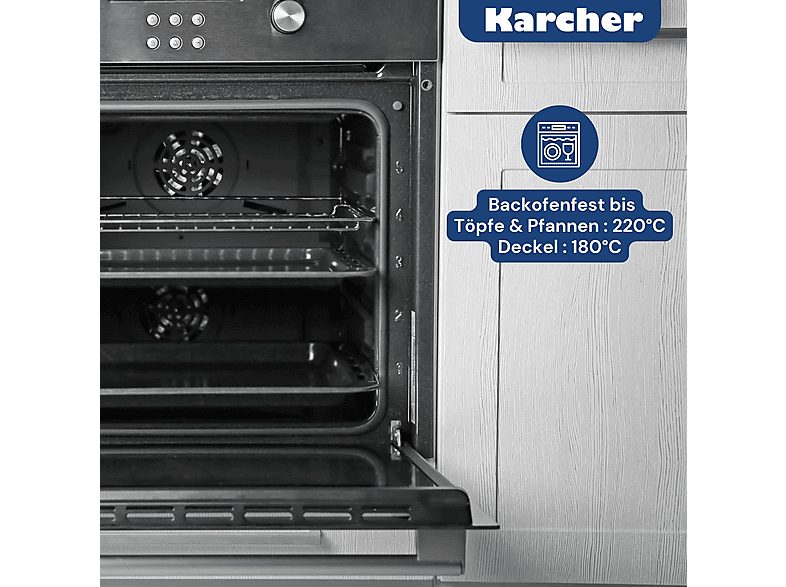 Batería de cocina - KARCHER 112914, 16 l, Aluminio, Negro — foto 6