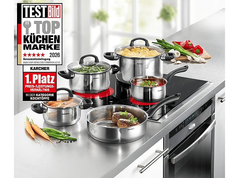 Batería de cocina - KARCHER Mia, 14.9 l, Edelstahl, Inox — foto 2