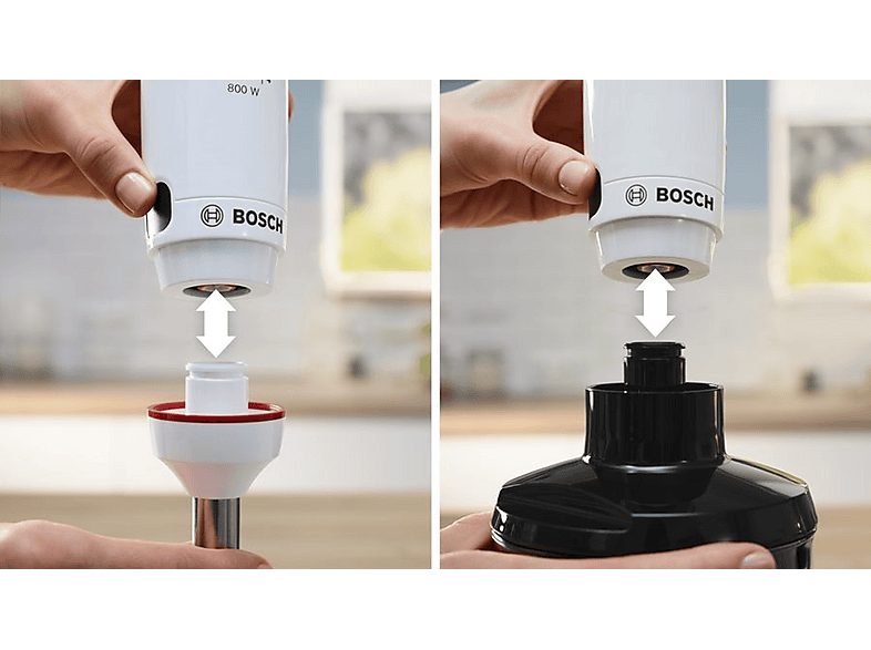 Batidora de mano - BOSCH MSM4W421, 800 W, Totalmente variable velocidades, Negro, Blanco — foto 7
