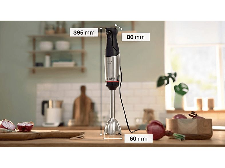 Batidora de mano - BOSCH MSM6M621, 1000 W, 12 velocidades, Negro, Acero inoxidable — foto 2
