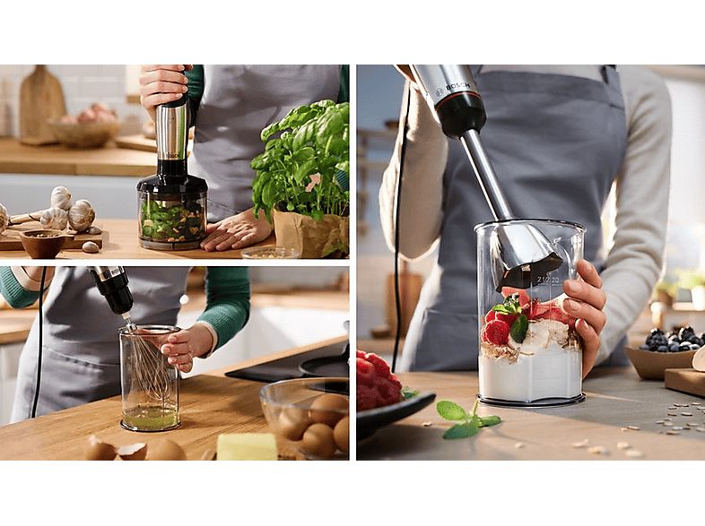 Batidora de mano - BOSCH MSM6M621, 1000 W, 12 velocidades, Negro, Acero inoxidable — foto 8