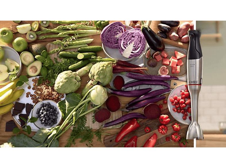 Batidora de mano - BOSCH MSM6M8X1, 1200 W, Totalmente variable velocidades, Inox — foto 2