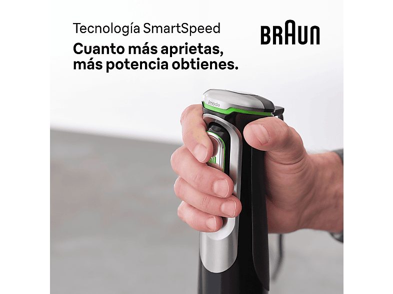 Batidora de mano - BRAUN Minipimer 9 MQ9187XLI, 1200 W, 3 velocidades, Negro — foto 6