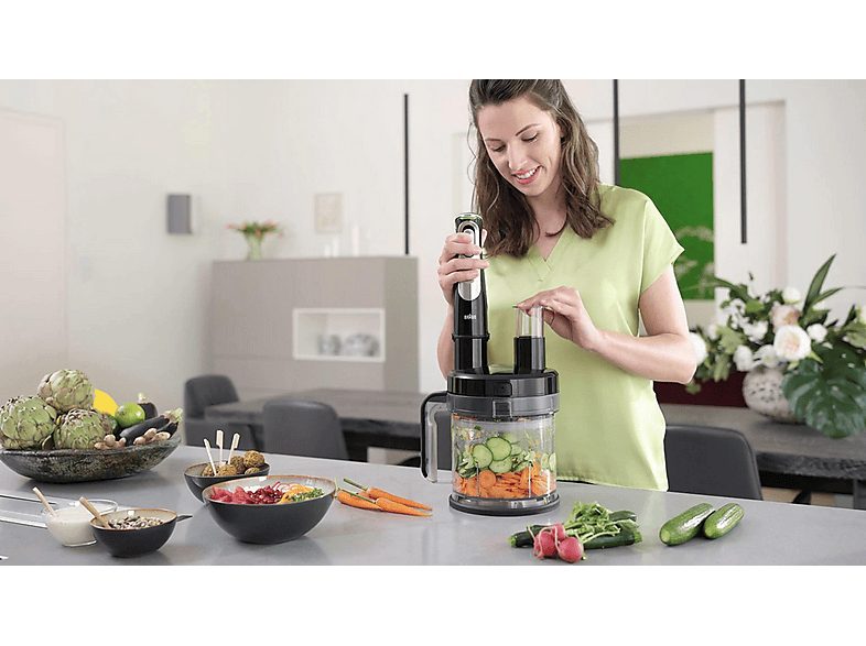 Batidora de mano - BRAUN Minipimer 9 MQ9187XLI, 1200 W, 3 velocidades, Negro — foto 9