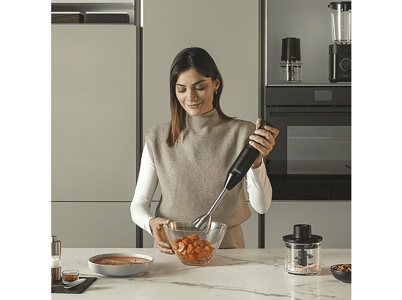 Batidora de mano - HAIER HHB5B5 011, 1000 W, 4 velocidades, Negro — foto 6