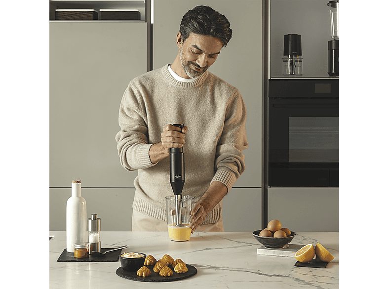 Batidora de mano - HAIER HHB5B5 011, 1000 W, 4 velocidades, Negro — foto 7